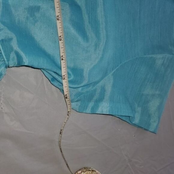 Vintage Handmade Bright Sea Blue with Floral Lace Trim Sz S Dress - Picture 5 of 6